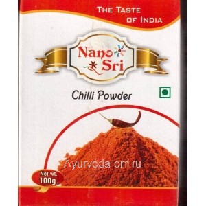 Вкус Индии Перец Красный Молотый (Chilli Powder Red) 100г. Nano Sri.
